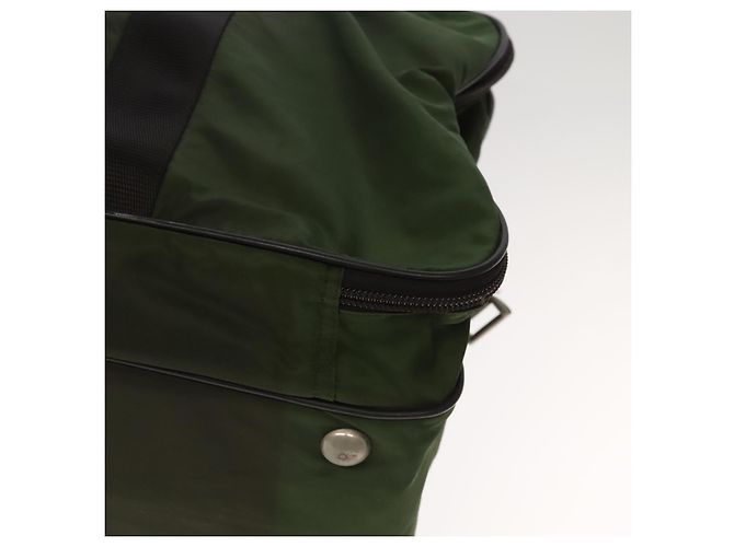 PRADA Borsa Boston Nylon 2way Khaki Argento Auth mr830 Cachi - vista 10