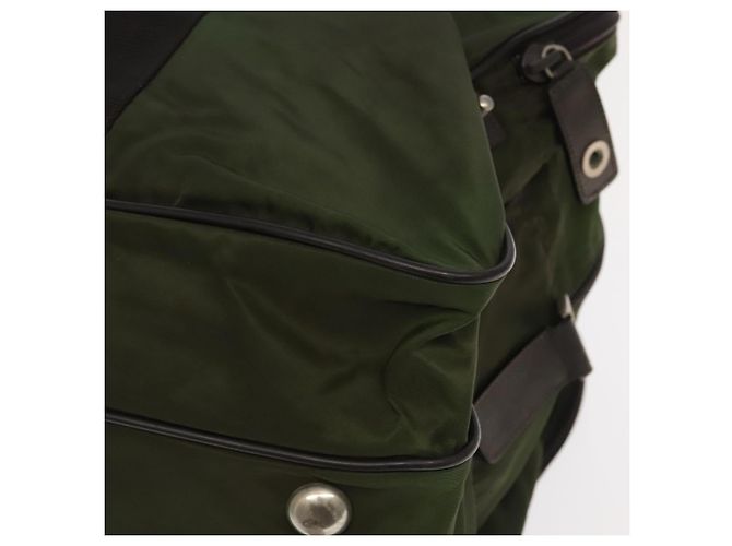 PRADA Borsa Boston Nylon 2way Khaki Argento Auth mr830 Cachi - vista 12