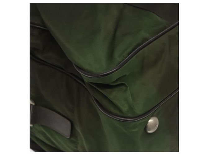 PRADA Borsa Boston Nylon 2way Khaki Argento Auth mr830 Cachi - vista 13