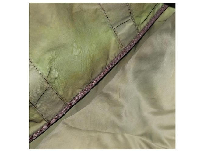 PRADA Borsa Boston Nylon 2way Khaki Argento Auth mr830 Cachi - vista 19