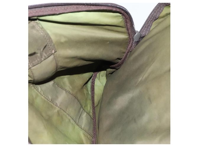 PRADA Borsa Boston Nylon 2way Khaki Argento Auth mr830 Cachi - vista 20