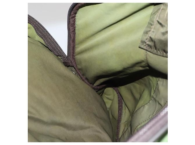 PRADA Borsa Boston Nylon 2way Khaki Argento Auth mr830 Cachi - vista 21