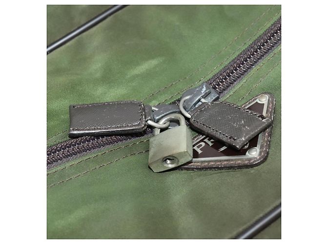 PRADA Borsa Boston Nylon 2way Khaki Argento Auth mr830 Cachi - vista 22