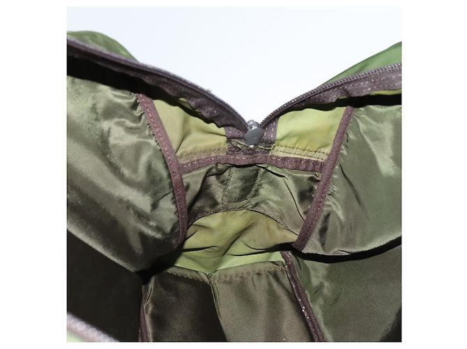 PRADA Borsa Boston Nylon 2way Khaki Argento Auth mr830 Cachi - vista 24