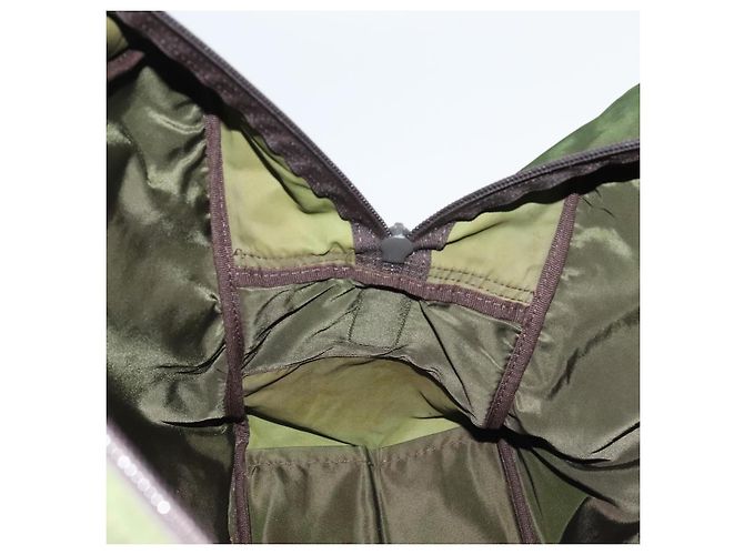PRADA Borsa Boston Nylon 2way Khaki Argento Auth mr830 Cachi - vista 25
