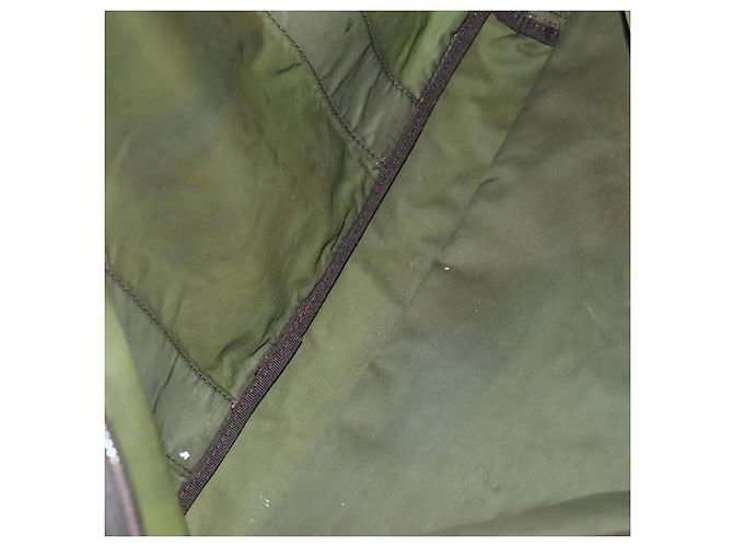 PRADA Borsa Boston Nylon 2way Khaki Argento Auth mr830 Cachi - vista 27