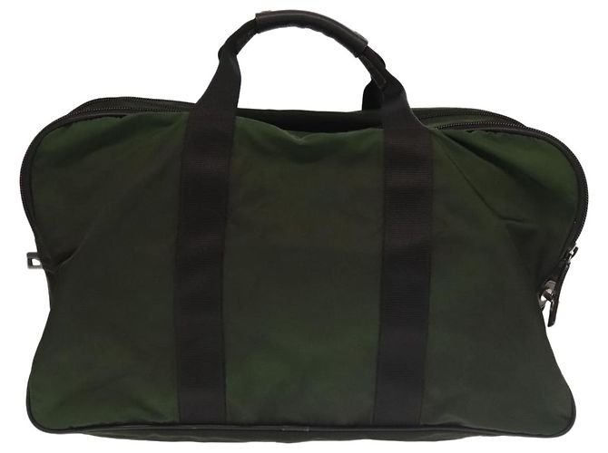 PRADA Borsa Boston Nylon 2way Khaki Argento Auth mr830 Cachi - vista 3