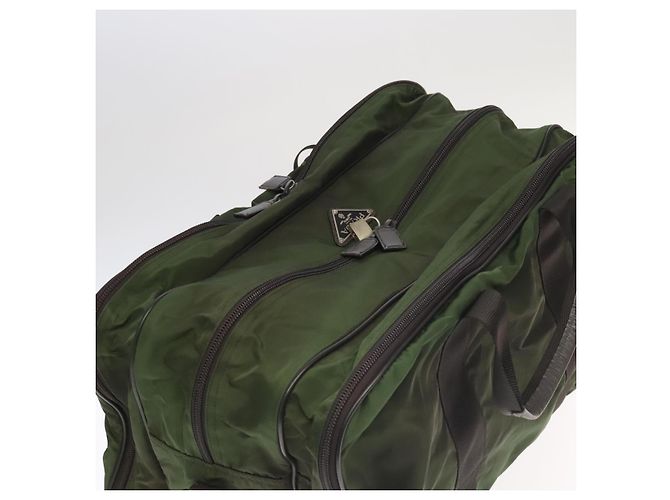 PRADA Borsa Boston Nylon 2way Khaki Argento Auth mr830 Cachi - vista 6
