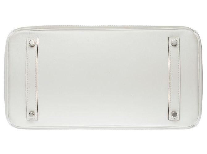 Hermès Sac HERMES Birkin 35 en Cuir Blanc - 102371 - vue 12
