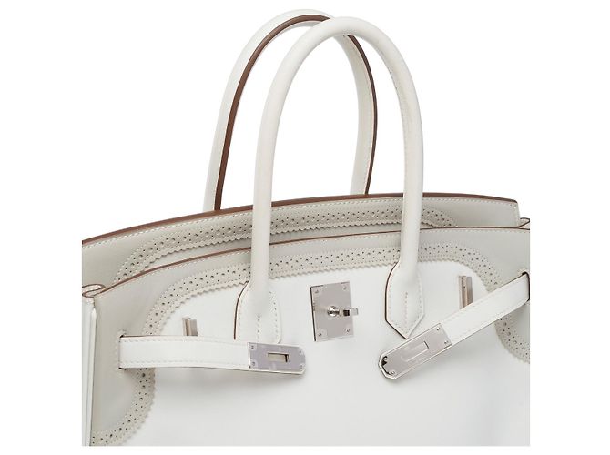 Hermès Sac HERMES Birkin 35 en Cuir Blanc - 102371 - vue 8