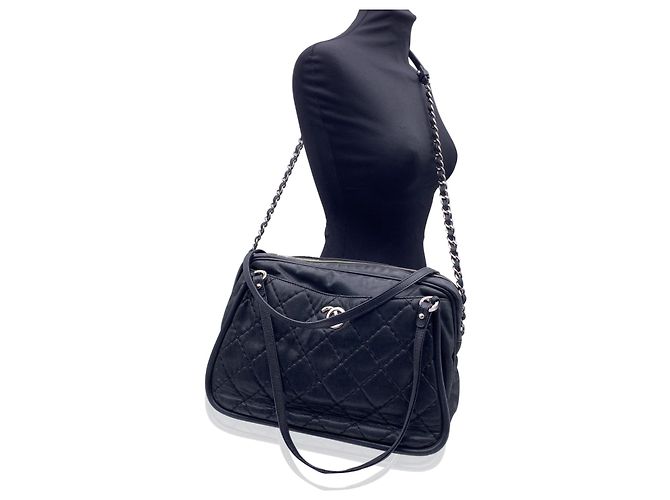 Chanel Borsa a spalla Relax CC in pelle trapuntata nera Nero - vista 2