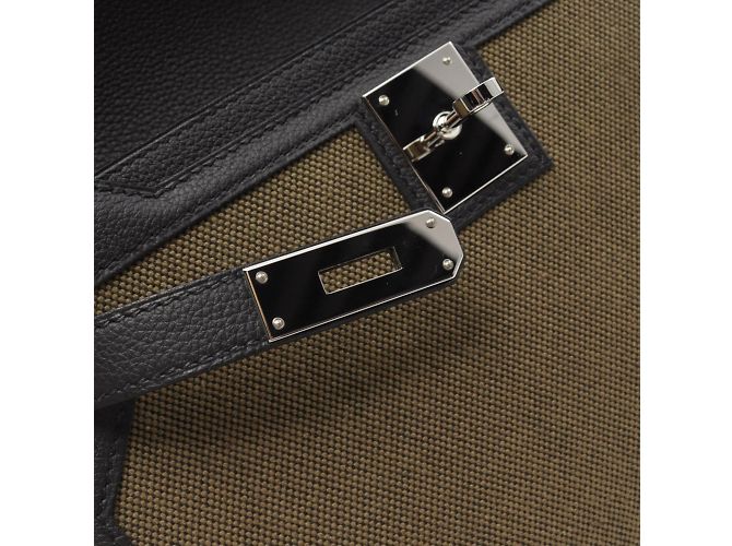 Hermès Borsa Clutch Hermes Kelly Depeche 25 Nero Cachi - vista 8