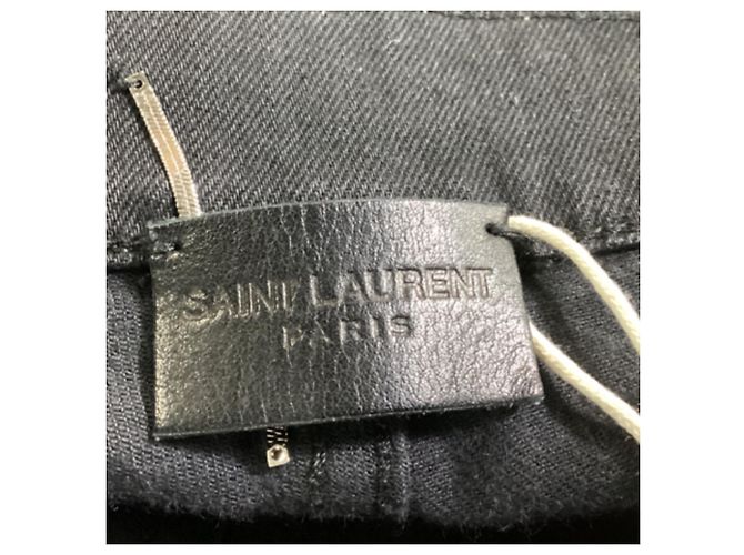 Jeans slim-fit Saint Laurent in denim di cotone nero - vista 2