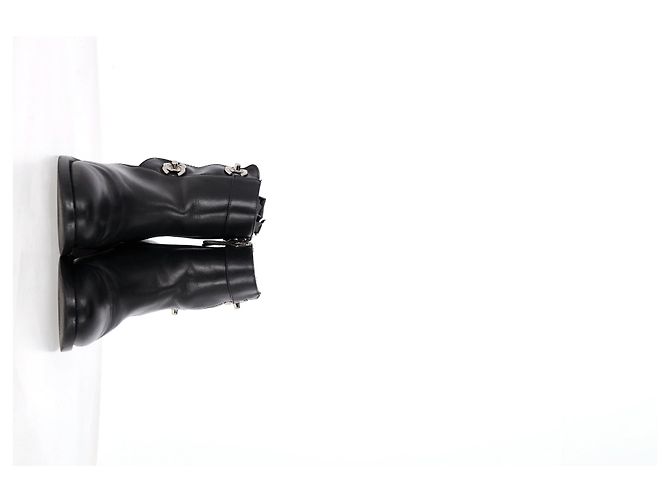 Timeless Stivaletti Logo CC Chanel in Pelle Nera Nero - vista 5