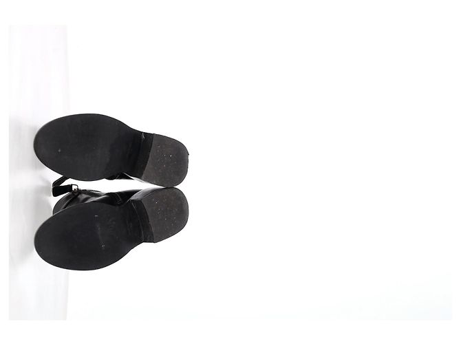 Timeless Stivaletti Logo CC Chanel in Pelle Nera Nero - vista 9