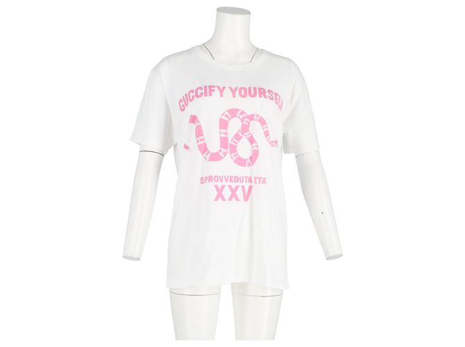 Camiseta Gucci Guccify Yourself en algodón blanco - vista 2