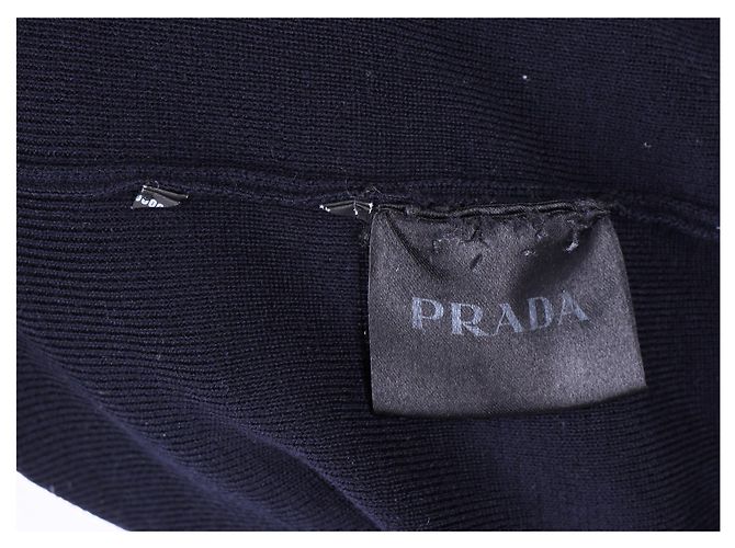 Prada Windbreaker aus marineblauer Wolle und Nylon - Ansicht 6