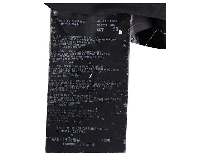 Jaqueta acolchoada com capuz em down Prada Sport em nylon preto - vista 4
