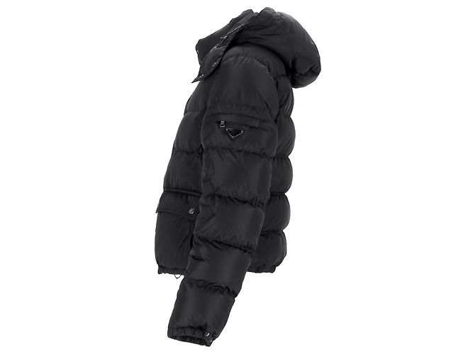 Jaqueta acolchoada com capuz em down Prada Sport em nylon preto - vista 6