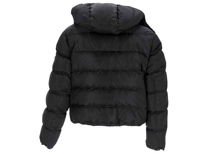 Jaqueta acolchoada com capuz em down Prada Sport em nylon preto - vista 7