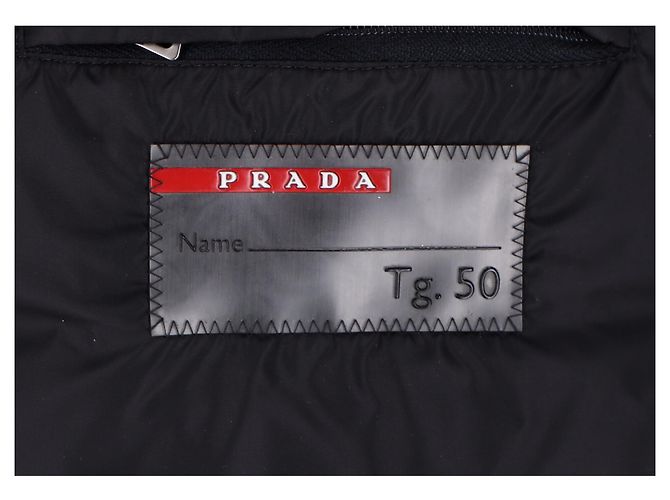 Jaqueta acolchoada com capuz em down Prada Sport em nylon preto - vista 8