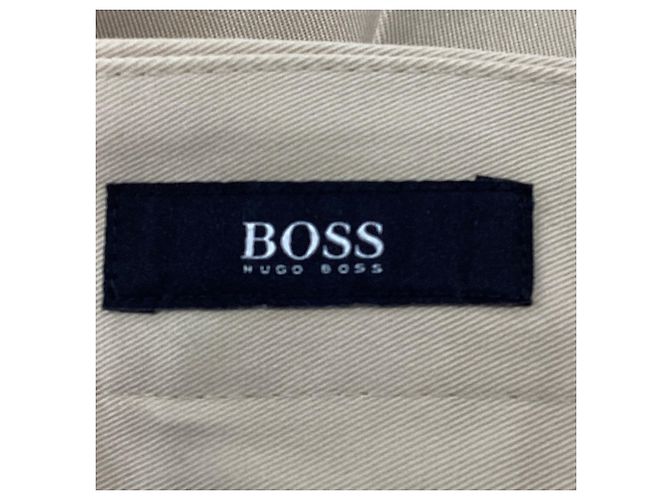 Pantaloni a pieghe pressate Hugo Boss in cotone crema Bianco Crudo - vista 2