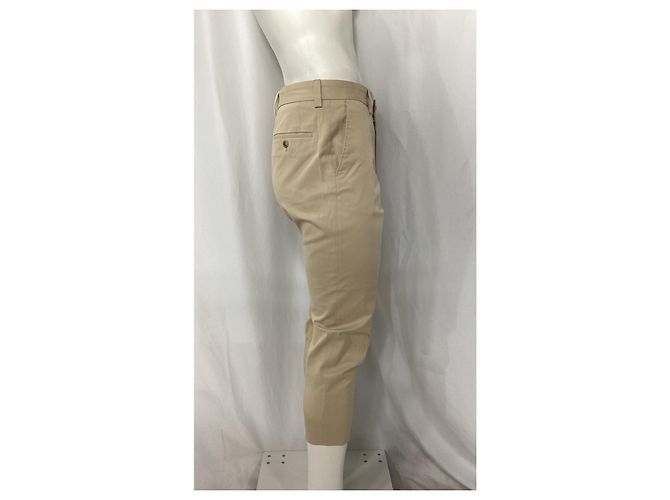 Pantaloni a pieghe pressate Hugo Boss in cotone crema Bianco Crudo - vista 6