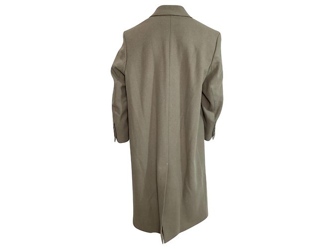 Ami Single-Breasted Coat in Grey Wool - view 3