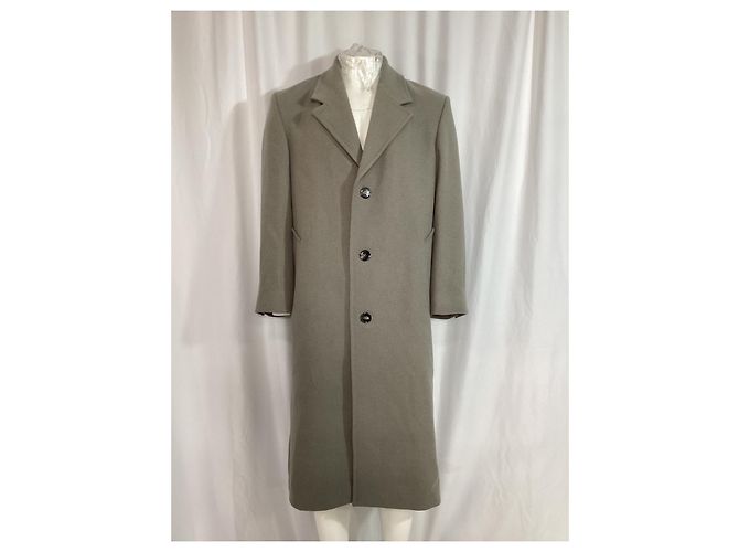 Ami Single-Breasted Coat in Grey Wool - view 5