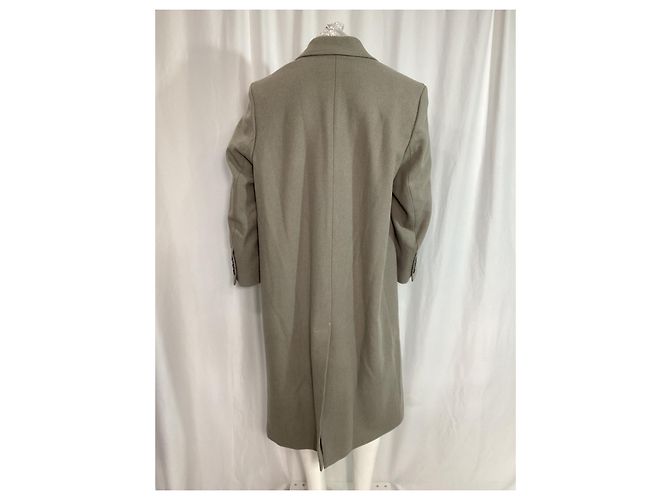Ami Single-Breasted Coat in Grey Wool - view 8