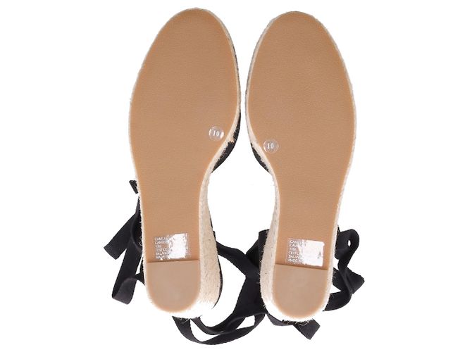 Reformation Camille Wedge con lacci in suede nero - vista 11
