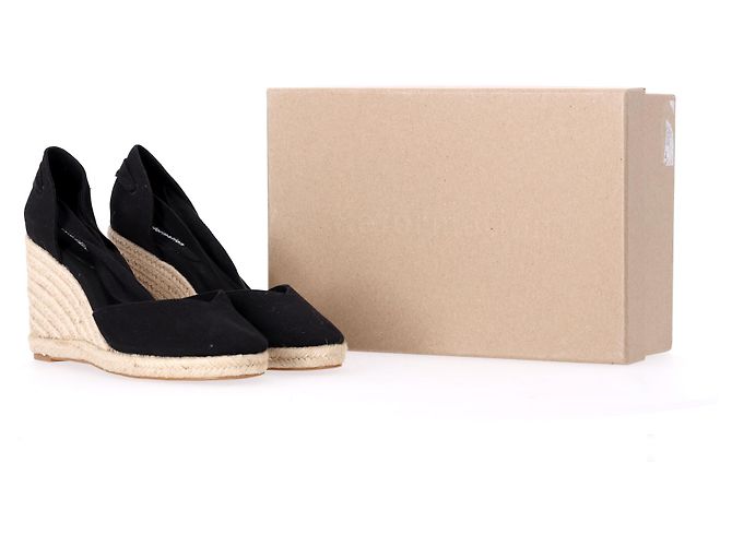 Reformation Camille Wedge con lacci in suede nero - vista 14