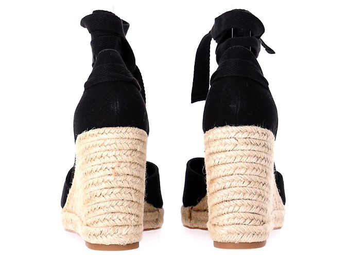 Reformation Camille Wedge con lacci in suede nero - vista 9