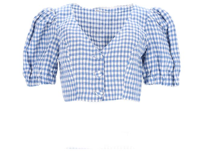 Reformation Set Top e Mini Gonna Ethel Two Piece in Lino Blu Chiaro - vista 12