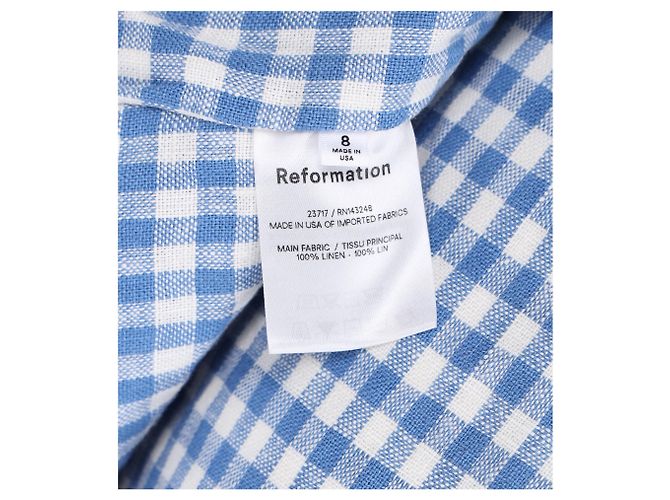 Reformation Set Top e Mini Gonna Ethel Two Piece in Lino Blu Chiaro - vista 15
