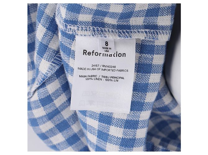 Reformation Set Top e Mini Gonna Ethel Two Piece in Lino Blu Chiaro - vista 22