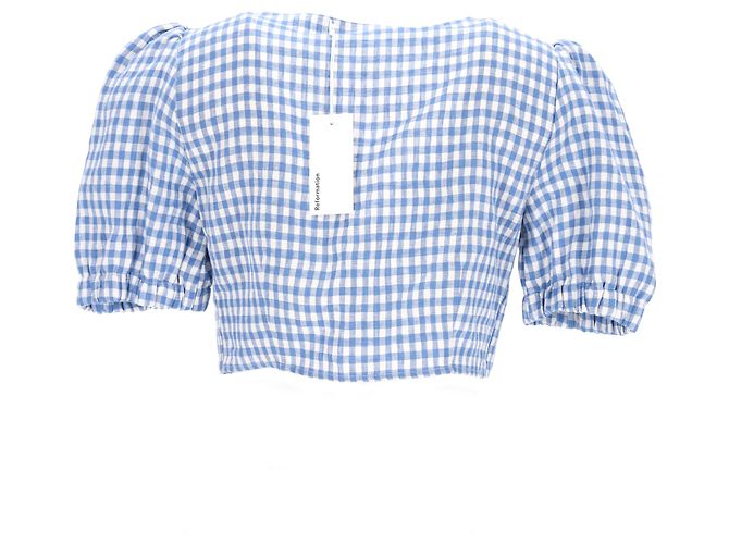 Reformation Set Top e Mini Gonna Ethel Two Piece in Lino Blu Chiaro - vista 23