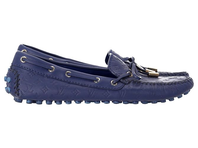 Mocassini piatti Gloria di Louis Vuitton in pelle blu - vista 3