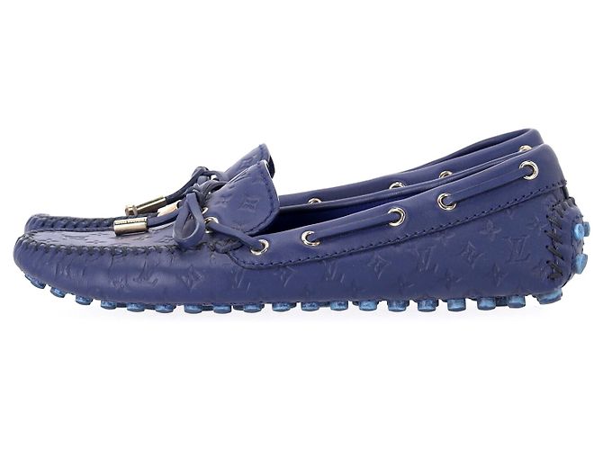 Mocassini piatti Gloria di Louis Vuitton in pelle blu - vista 4