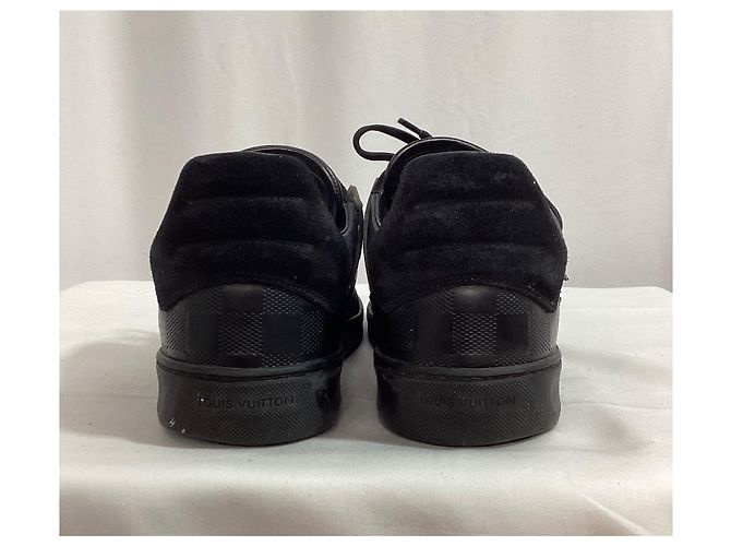 Sneakers basse Louis Vuitton in pelle nera e camoscio Nero - vista 10