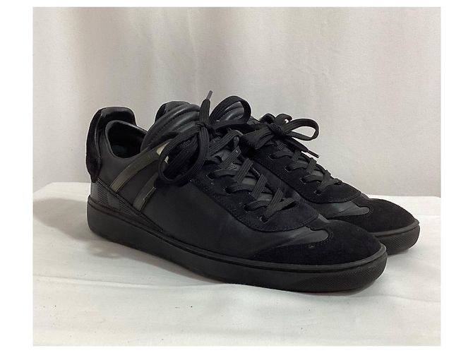 Sneakers basse Louis Vuitton in pelle nera e camoscio Nero - vista 11