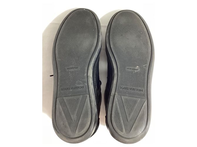 Sneakers basse Louis Vuitton in pelle nera e camoscio Nero - vista 12