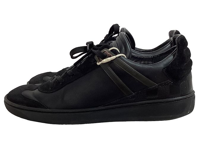 Sneakers basse Louis Vuitton in pelle nera e camoscio Nero - vista 2