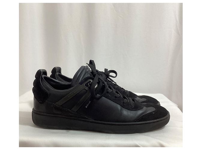 Sneakers basse Louis Vuitton in pelle nera e camoscio Nero - vista 7