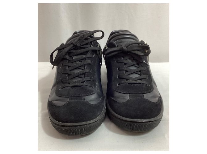 Sneakers basse Louis Vuitton in pelle nera e camoscio Nero - vista 8