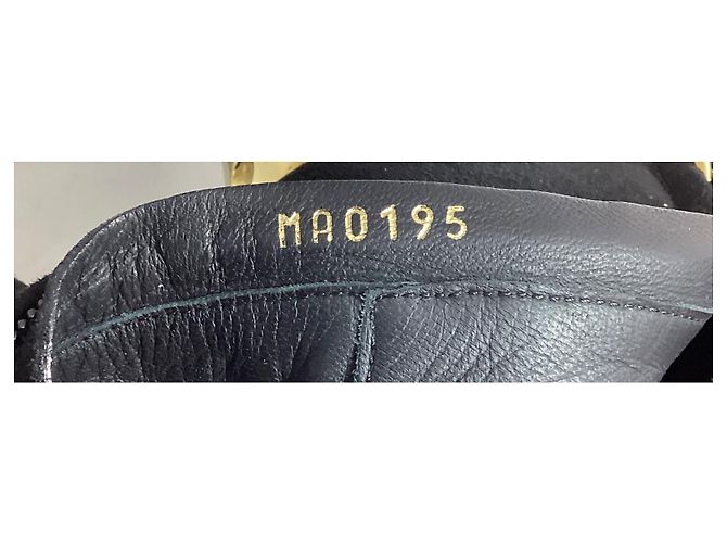 Stivali alti con zip in suede nero Louis Vuitton - vista 13