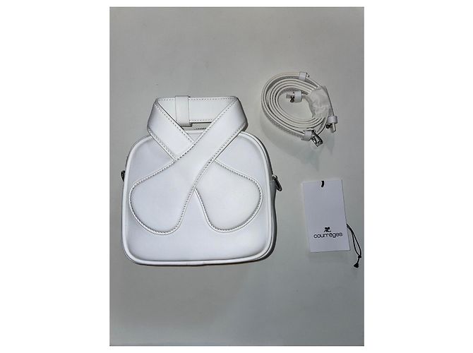 Borsa Courreges Loop in pelle bianca Bianco - vista 3
