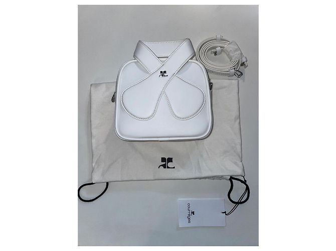 Borsa Courreges Loop in pelle bianca Bianco - vista 5