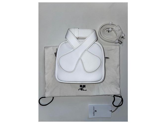 Borsa Courreges Loop in pelle bianca Bianco - vista 6