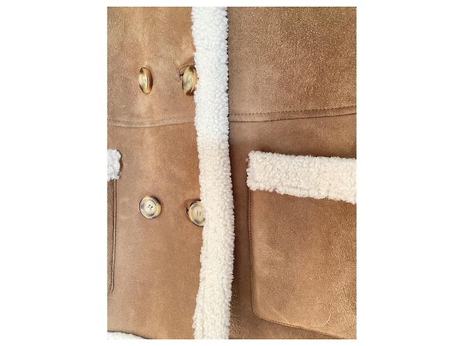 Abrigo 3/4 de piel de cordero Pablo De Gerard Darel Camel Camello - vista 4